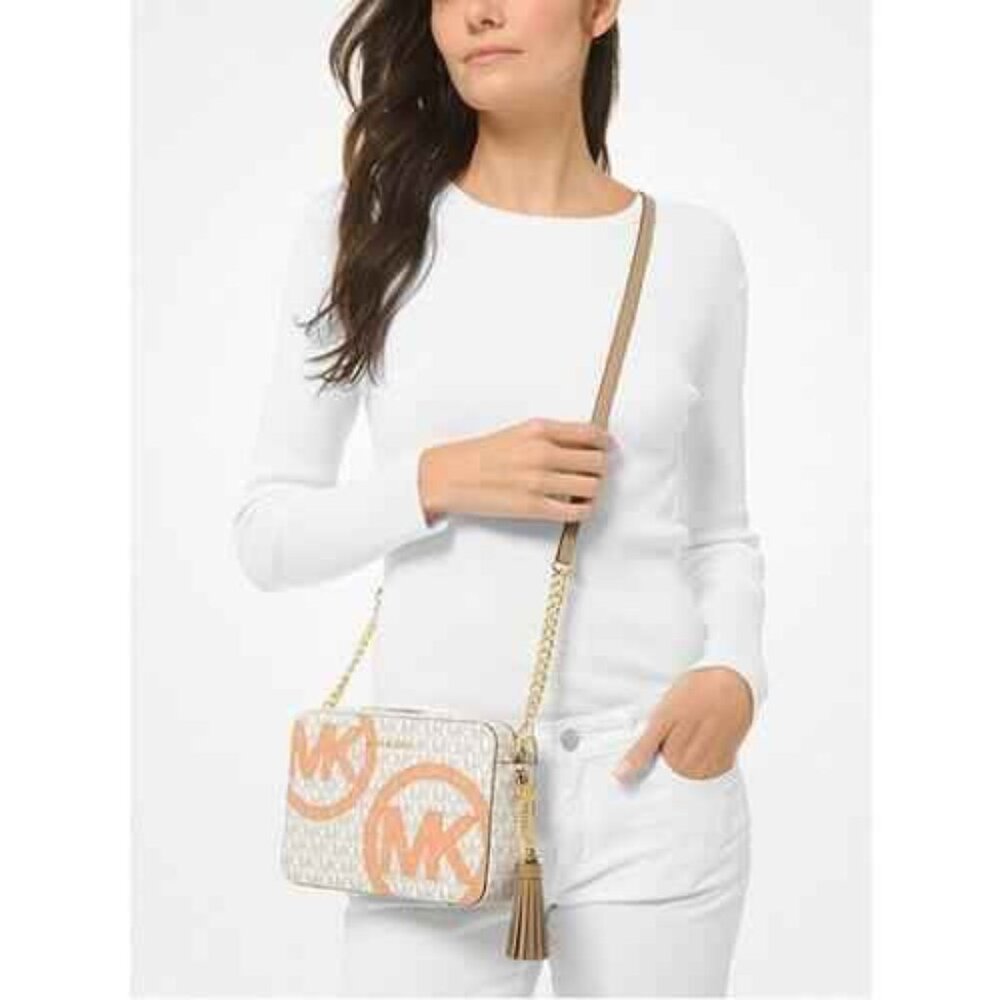 Michael Kors - Rare- Ginny Crossbody Bag W/ Orange Logo -Vintage - Picture 1 of 13